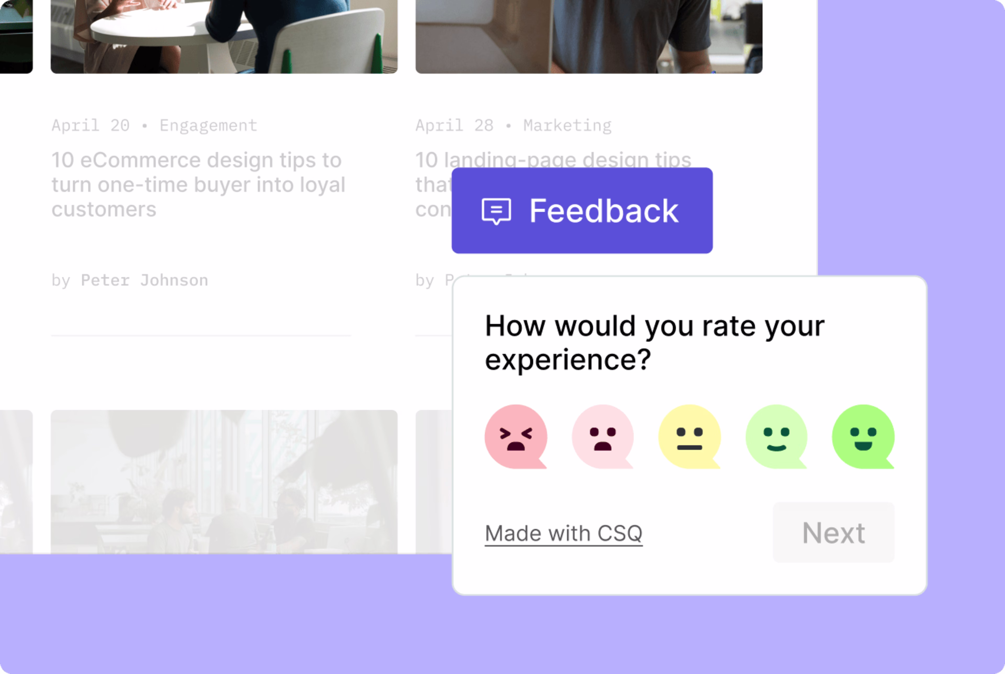 [Visual] Feedback button - How would you rate your experience